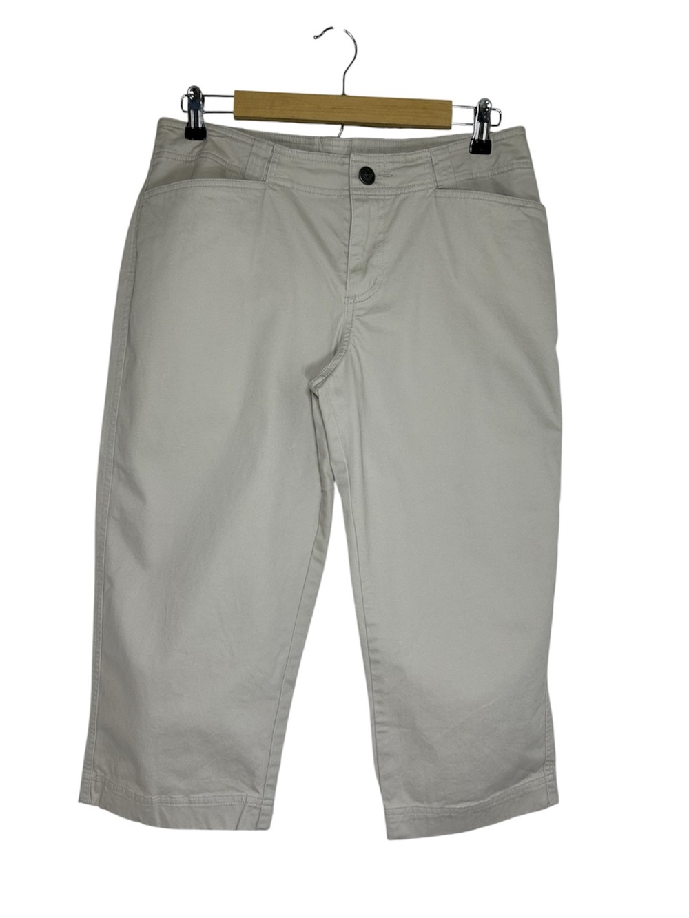 Colombia Cotton Blend Light Beige Casual Travel Hiking Comfy Capri Pants 10W
